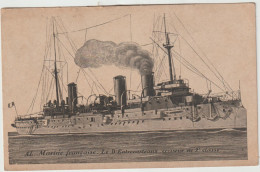 Bateau : Guerre , Marine  Française  Croiseur  2 Em Classe Le  D ' Entrecasteaux - Guerre