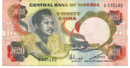 NIGERIA P18e 20 NAIRA 1977  FINE - Nigeria