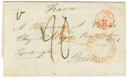 Lettre Avec Texte Daté De Mexico Le 21 Octobre 1844 Pour Paris. Au Recto, Càd Rouge MEXICO Et Taxe 20 (taxe Double). 184 - Maritieme Post