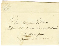 Paraphe De Franchise Manuscrit '' L'Inspecteur Aux Revues De L'armée '' Sur Lettre Avec Texte Daté Au Quartier Général D - Armeestempel (vor 1900)