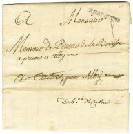 DE NARBONNE Sur Lettre Avec Texte Daté D'Azille Le 4 Novembre 1769 Pour Castres Réexpédiée à Albi. Au Verso, '' Deb.ce D - Sonstige & Ohne Zuordnung