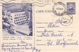 TOURISM, SINAIA MOUNTAIN RESORT, ALPINE HOTEL, POSTCARD STATIONERY, 1961, ROMANIA - Hotels- Horeca