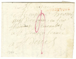 COURBEVOIE Rouge (L N° 134) Sur Lettre Avec Texte Daté Du 13 Juin 1792 Pour Saint Denis. - TB / SUP. - R. - Other & Unclassified