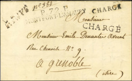 P.72.P. / MONTFORT-L'AMAURY Sur Lettre Chargée Avec Texte Daté 1827 Pour Grenoble. Au Recto, P.PAYÉ + CHARGÉ (2 Types).  - Altri & Non Classificati