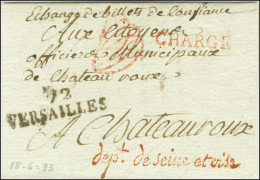 72 / VERSAILLES + ' Dept. De Seine Et Oise ' Rouge, Griffe Rouge CHARGÉ Et Mention '' Echange De Billets De Confiance '' - Autres & Non Classés