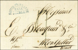 Lettre Avec Texte Daté De Livourne Le 1er Janvier 1830 Pour Montpellier. Au Recto, Marque Postale Bleue SAISIE EN FRAUDE - Other & Unclassified