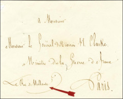 Contreseing Manuscrit '' Le Roi De Hollande '' (Louis Bonaparte) Sur Enveloppe (manque 1 Rabat) Et Texte Signé Louis Dat - Civil Frank Covers