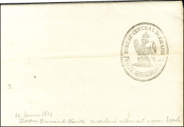 Marque Postale Ornée BUREAU CENTRAL DE CHARITÉ / VILLE DE BORDEAUX Au Verso D'une Lettre Circulaire Datée De Bordeaux Le - Civil Frank Covers