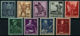 SCHWEIZ BUNDESPOST 377-85 **, 1941, Historische Darstellungen, Prachtsatz, Mi. 70.- - Oblitérés