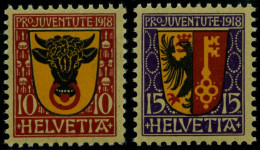 SCHWEIZ BUNDESPOST 143/4 **, 1918, Pro Juventute, Postfrisch, Pracht, Mi. 60.- - Usados