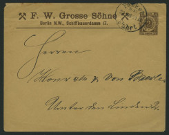 BERLIN B U BRIEF, PACKETFAHRT GESELLSCHAFT: 1891, 2 Pf. Braun, Privater Ganzsachenumschlag Von F.W. Grosse Söhne, Bedarf - Private & Local Mails