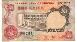 NIGERIA P15d 1 NAIRA 1973 F-aVF NO P.h. - Nigeria