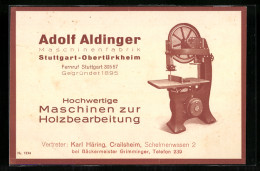 Vertreterkarte Stuttgart-Obertürkheim, Maschinenfabrik Adolf Aldinger, Vertreter: Karl Häring  - Ohne Zuordnung