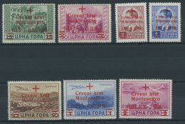 MONTENEGRO 29-35 **, 1944, Rotes Kreuz, Postfrischer Prachtsatz, Fotobefund Kleymann, Mi. (400.-) - Deutsche Bes.: Montenegro