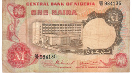 NIGERIA P15d 1 NAIRA 1973 F-aVF NO P.h. - Nigeria