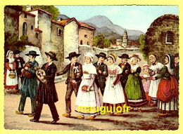 TYPES D'AUVERGNE : NOCE AUVERGNATE / CARTE D'ILLUSTRATEUR / FOLKLORE COSTUME ET MUSIQUE - Hochzeiten