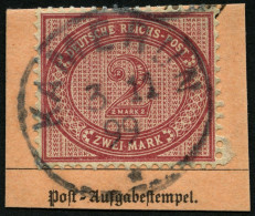KAMERUN V 37e BrfStk, 1899, 2 M. Dkl`rotkarmin, Stempel KAMERUN, Postabschnitt, Pracht, Mi. (200.-) - Cameroun
