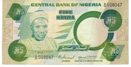 NIGERIA P20a 5 NAIRA   1979 Signature 7 VF+ NO P.h. - Nigeria