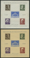 THÜRINGEN Bl. 3A/B(*), **, 1946, Blockpaar Nationaltheater, übliche Gummibüge, Pracht, Mi. 100.- - Autres & Non Classés
