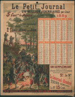 Belgique - Calendrier Format A4 : Le Petit Journal 1889 (Imp. E. Jobard, Dijon). Quelques Petits Trous, Coin Réparé - Grand Format : ...-1900