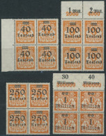 FREIE STADT DANZIG 158-60,163  VB **, 1923, 40 - 250 T Und 1 Mio. Auf 10000 M. In Viererblocks, Postfrisch, Pracht, Mi.  - Nuevos