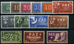 SCHWEIZ BUNDESPOST 447-59 **, 1945, PAX, Prachtsatz, Mi. 450.- - Unused Stamps