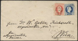 ÖSTERREICH 37/8II BRIEF, 1883, 5 Kr. Rot Und 10 Kr. Blau, Feiner Druck, Mit FingerhutstempelnTRHOW-KAMENITZ, U.a. Rückse - Oblitérés