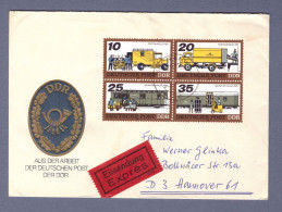 DDR Eilbrief - Zusammendrucke Viererblock -  Mi 2299-2302 - Meerane  (DRSN-0059) - Storia Postale