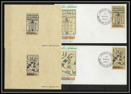 Nouvelle Calédonie épreuve De Luxe / Deluxe Proof + FDC Poste Aérienne N° 581 + 264 Art Indigène Bambou Gravés - Ongetande, Proeven & Plaatfouten