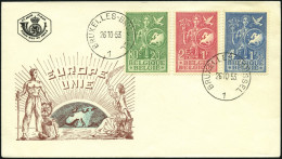 BELGIEN 976-78 BRIEF, 1953, Büro Der Europäischen Jugend Auf FDC, Pracht, Mi. 100.- - Cartas & Documentos