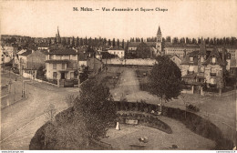 NÂ°6780 Z -cpa Melun -vue D'ensemble Et Square Chapu- - Melun