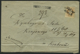 ÖSTERREICH 39bII BRIEF, 1869, 15 Kr. Graubraun, Feiner Druck Und Rückseitiges 10 Kr. Reco-Porto Auf Siegelbrief Mit L2 P - Altri & Non Classificati