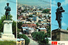 Turkey, Kars, Atatürk Statue, General View And Kazım Karabekir Statue. (Original Postcard, 1970/80, 10x15 Cm.) * - Turkey