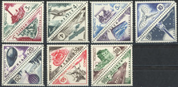 PORTOMARKEN P 44-57 **, 1953, 3 Fr. - 100 Fr. Verkehrsmittel, 7 Paare, Postfrisch, Pracht, Mi. 180.- - Impuesto