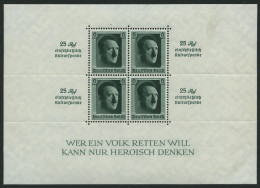 Dt. Reich Bl. 9 *, 1937, Block Kulturspende, Kleine Haftstelle Im Rand, Marken Postfrisch, Pracht - Blocs