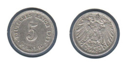 Allemagne  5 Pfennig 1913 E  Type Ll, KM# 11, Deutsches Reich, - 5 Pfennig