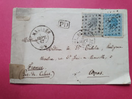 Belgique - Enveloppe De Malines Pour Arras En 1867 - Réf 3643 - 1865-1866 Perfil Izquierdo