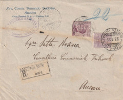 Italie - Lettre Entête Fernando Bortolini Recommandée ANCONA N 3 Du 23/3/1929 Pour Ancona - - Marcofilie