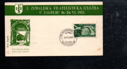 YOUGOSLAVIE 1951 EXPO PHILATEMLIQUE IZLOZBA à ZAGREB - Cartas & Documentos