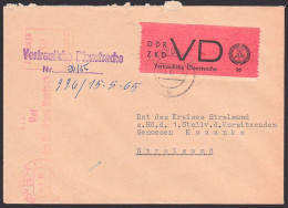 Rostock DDR ZKD D1, Vertrauliche Dienstsache, Rat Des Bezirkes Mit AFS 14.5.65, Sauber Gezähnt - Centrale Postdienst