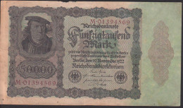 Deutsches Reich, Reichsbanknote 50.000 Mark, Ausgabe 19. November 1922, Serie M - 50000 Mark