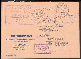 Zittau R4 ZKD-St. Reisebüro Der DDR Mit R-St. "MdI ZKD-Kontrolle 1520" - Central Mail Service