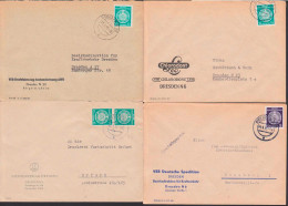 Dresden Vier Belege Mit Dienst-Marken, Chlorodont, Sachsenverlag, Spedition - Centrale Postdienst