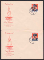 Ernst Thälmann Im KZ Buchenwald Ermordet Zwei FDC PSt. Chrimmtitzschau - 1950-1970