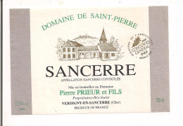 Etiquette Décollée SANCERRE - Domaine De Saint Pierre - Pierre Prieur à Verdigny - Médaille Or 1996 - - Vino Blanco