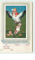 N°247 - Carte Gaufrée - Faire Part De Naissance - Cigogne Et Enfants - Style Flatscher - Nascite