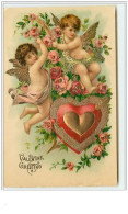 N°3222 - Valentine Greeting - Angelots Et Coeur Avec Une Flèche - Dia De Los Amorados