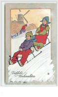 N°3424 - Frohliche Weihnachten - Jeunes Hollandais Faisant De La Luge - Other & Unclassified