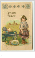 N°3125 - Joyeuses Paques - Fillette Avec Une Brouette D'oeufs - Ostern