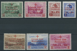 MONTENEGRO 29-35 **, 1944, Rotes Kreuz, Postfrischer Prachtsatz, Fotobefund Kleymann, Mi. (400.-) - Occ. Allemande: Montenegro